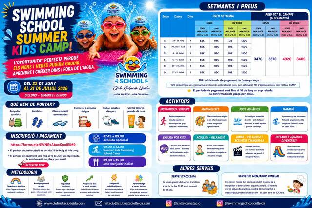 SWIMMING SCHOOL SUMMER KIDS CAMP!