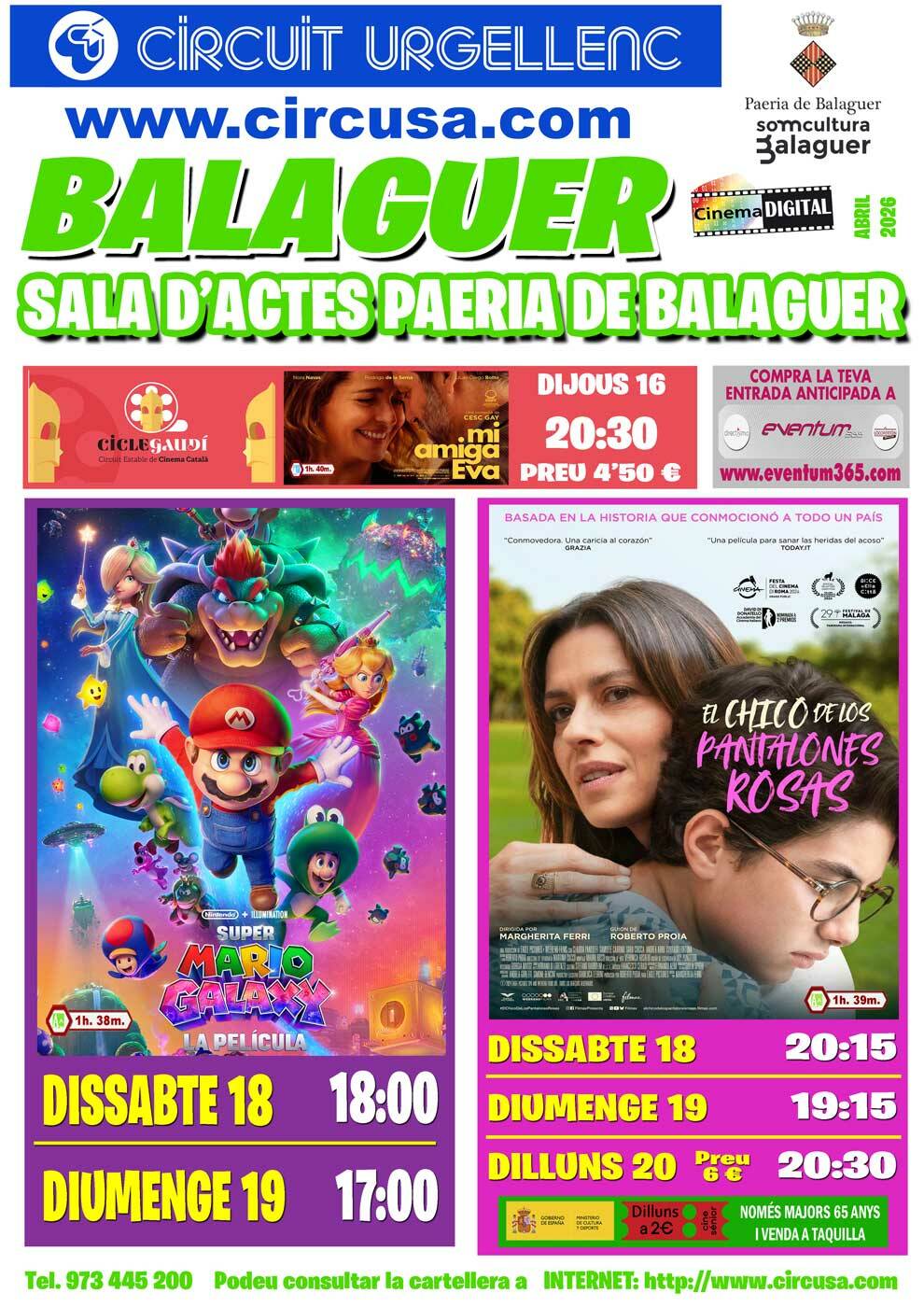 CINE ABRIL 18, 19, y 20