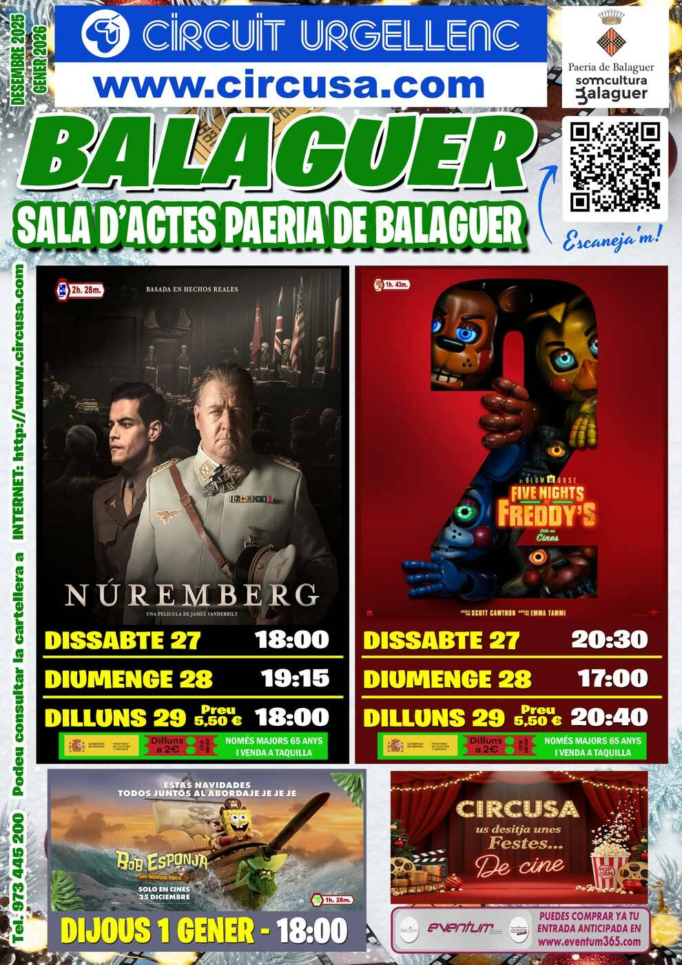 CINEMA DESEMBRE 27, 28 i 29
