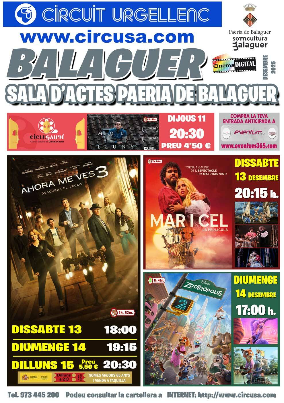 CINEMA DESEMBRE 13, 14 i 15