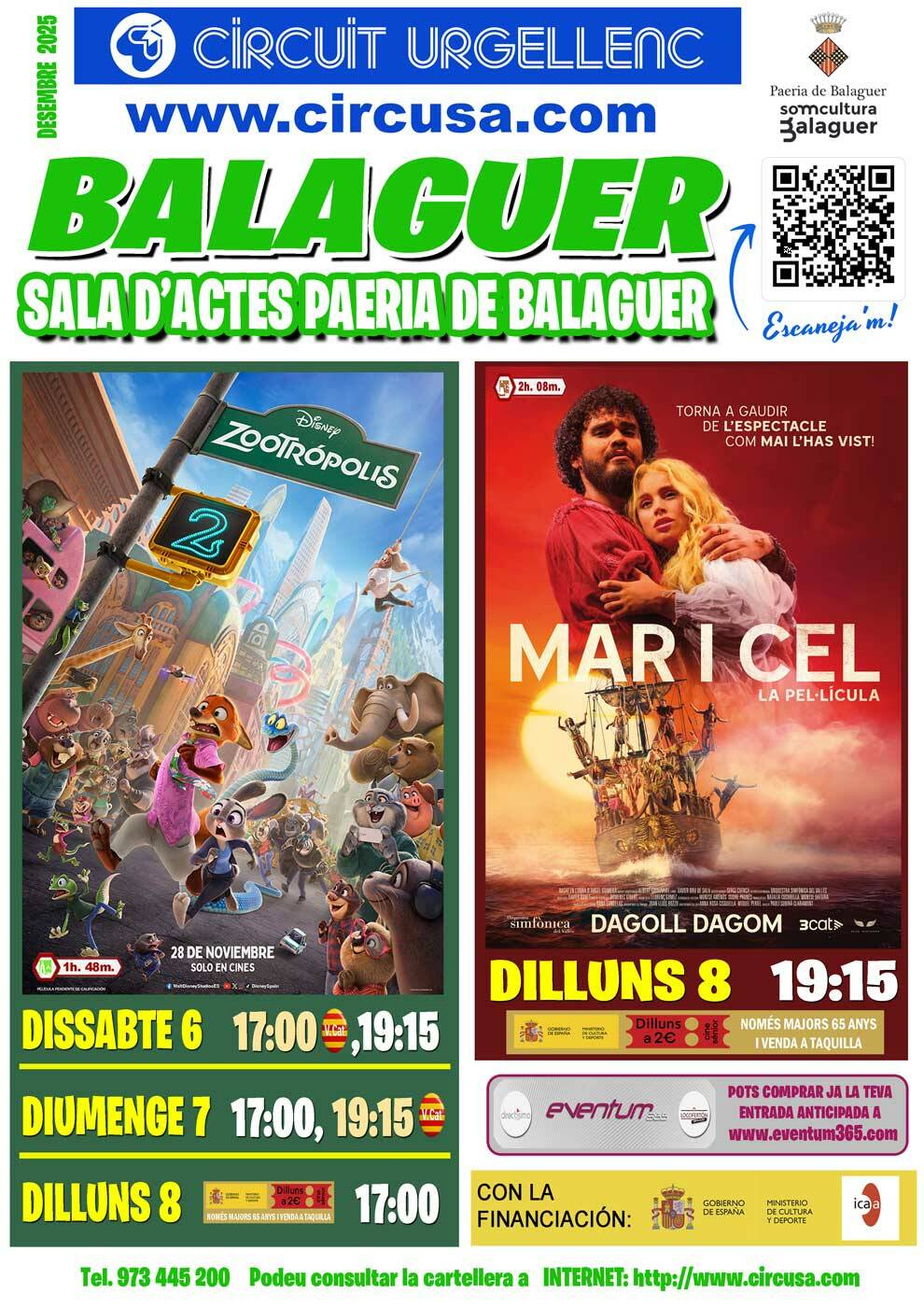 CINE DICIEMBRE 6, 7 y 8