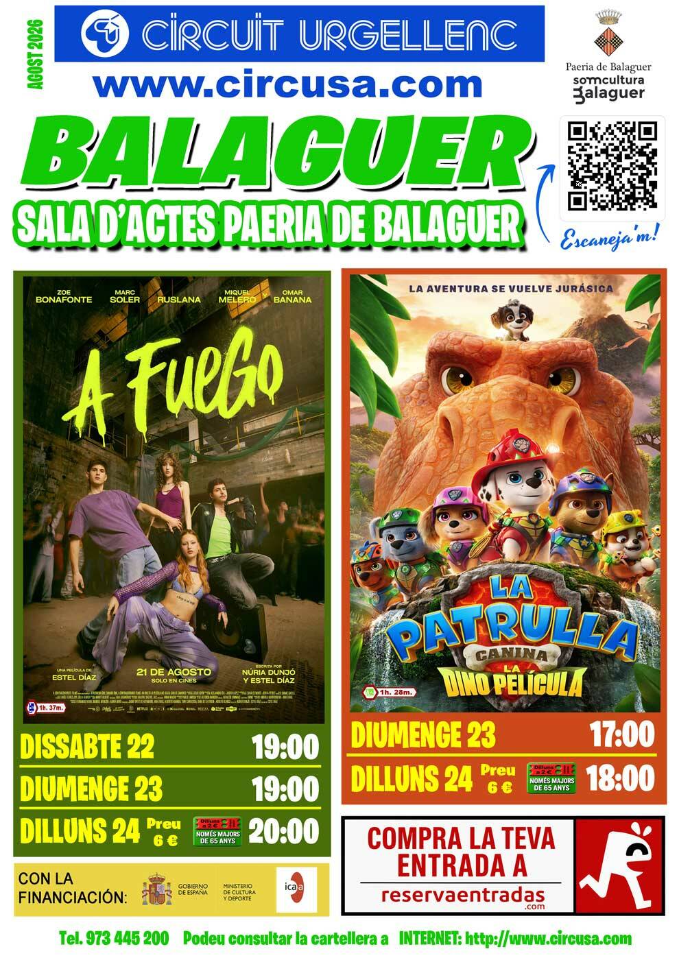 CINEMA AGOST 22, 23, i 24