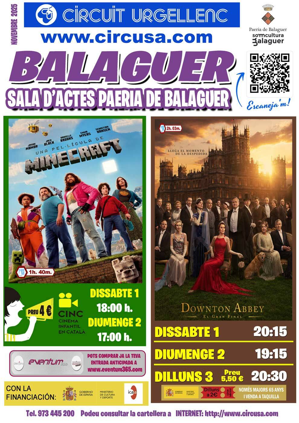 CINEMA NOVEMBRE 1, 2 i 3