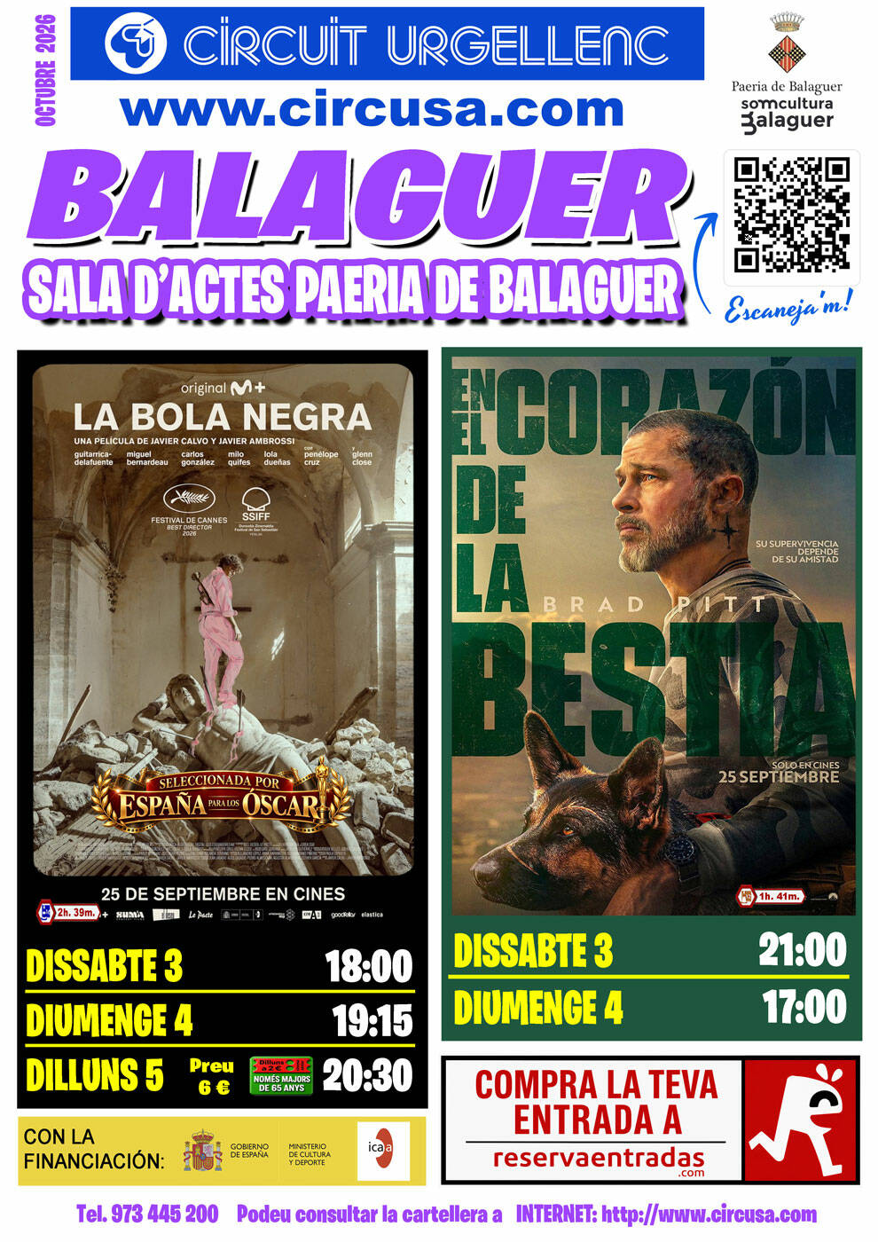 CINE OCTUBRE 3, 4, y 5