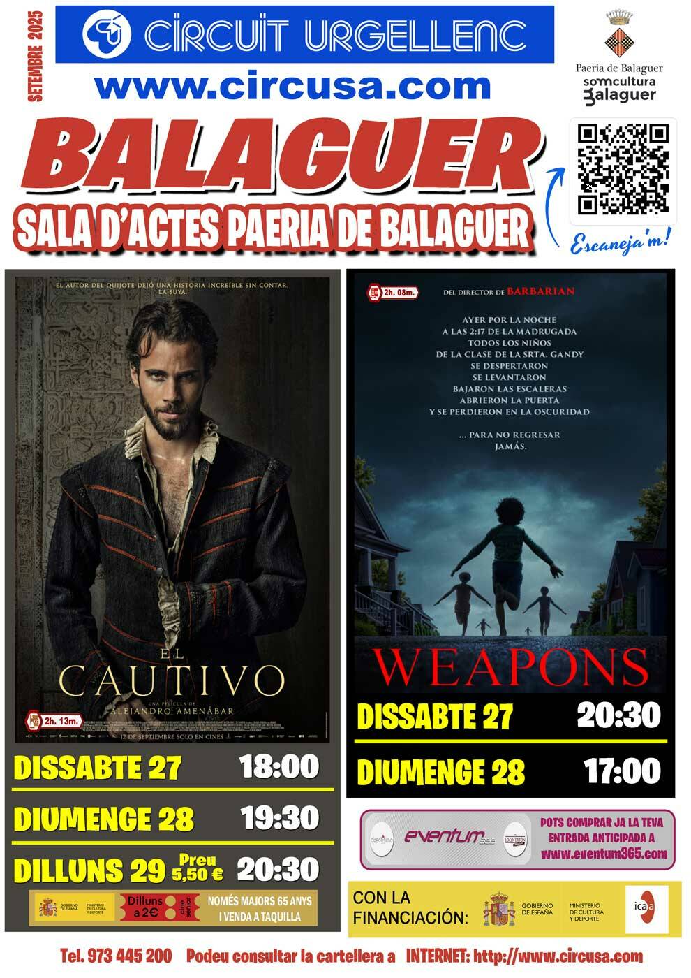 CINE SEPTIEMBRE 27, 28 y 29