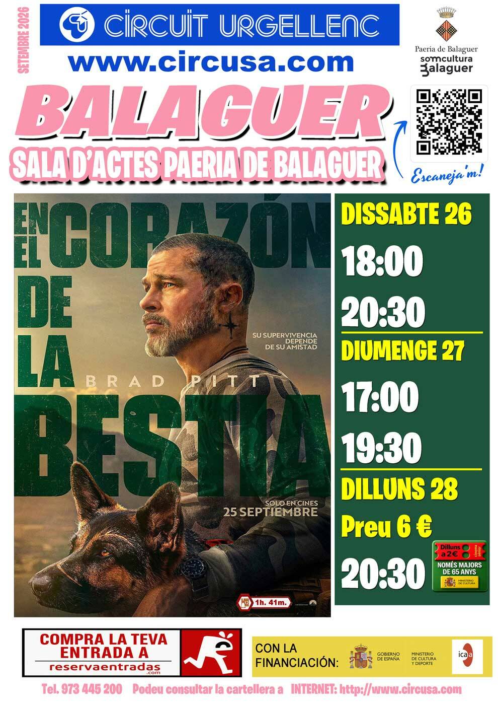 CINEMA SETEMBRE 26, 27, i 28