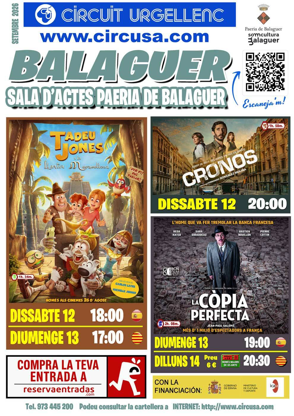 CINE SEPTIEMBRE 12, 13, y 14