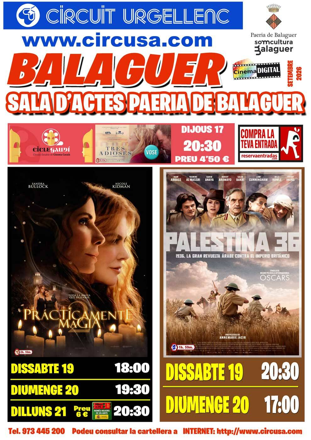 CINEMA SETEMBRE 19, 20, i 21