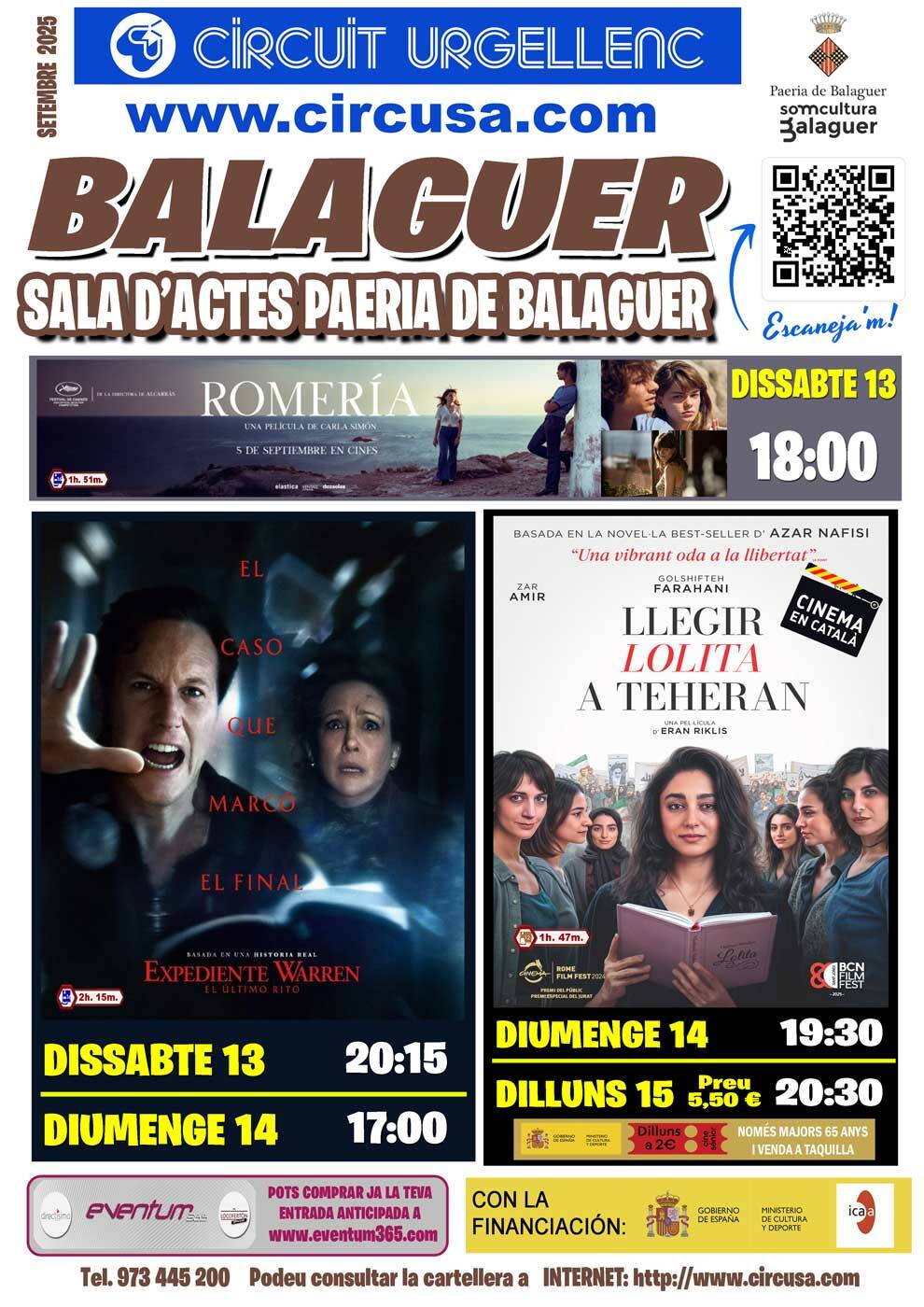 CINEMA SETEMBRE 13, 14 i 15