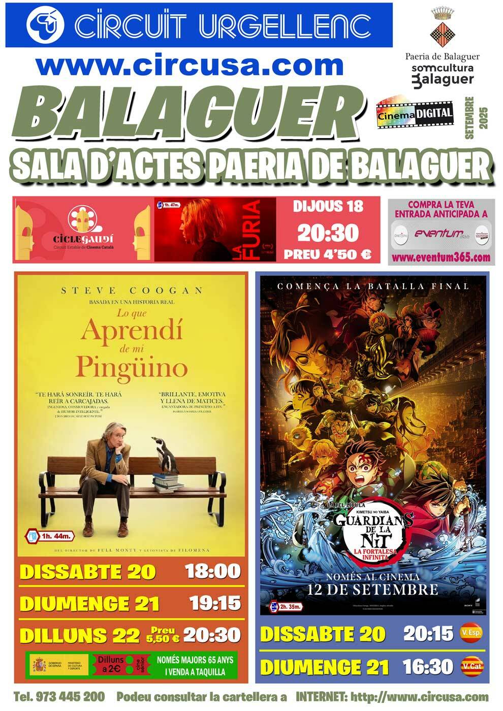 CINE SEPTIEMBRE 18, 20, 21 y 22
