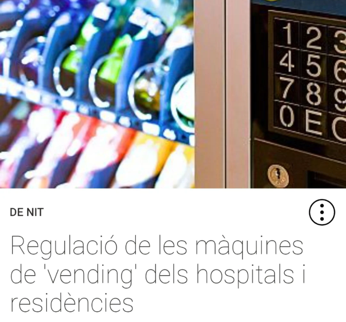 Nuevo decreto sobre la regulación de máquinas expendedoras en centros hospitalarios y residencias