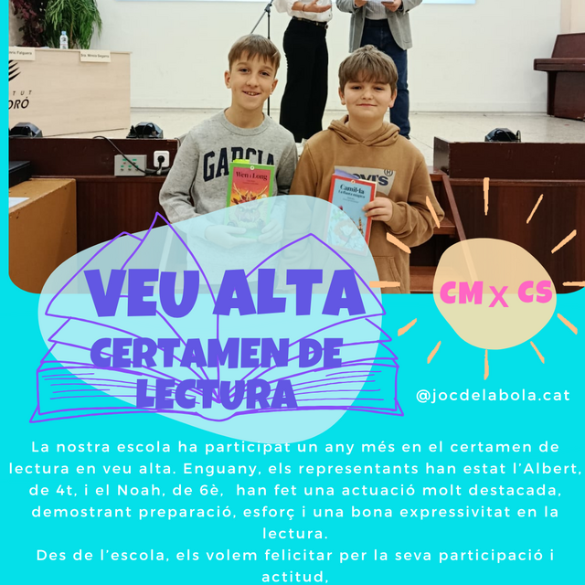 CERTAMEN DE LECTURA EN VEU ALTA.