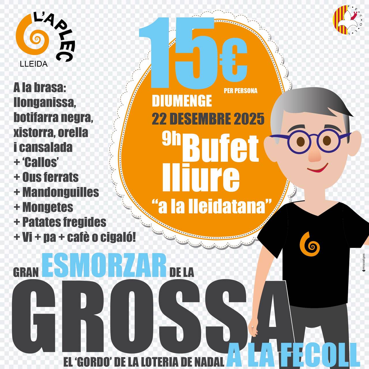 Gran desayuno del Gordo de Navidad en la Fecoll