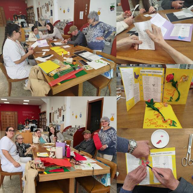 Taller a la Biblioteca: disseny d'un díptic de Sant Jordi