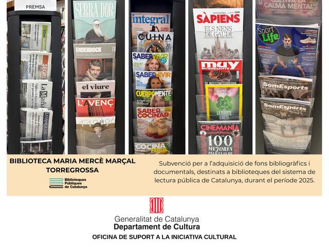 La Biblioteca Maria Mercè Marçal amplia el seu fons bibliogràfic gràcies a una subvenció del Departament de Cultura