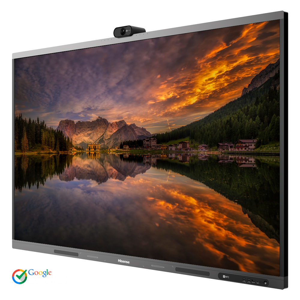 Pantalla interactiva HISENSE 75" 4K  Cámara, micrófonos y altavoces integrados