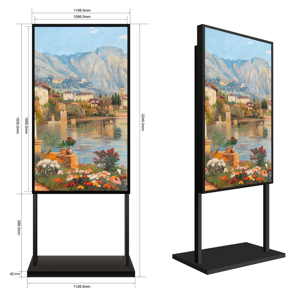 Soporte de peana pantalla cartelería digital 86"