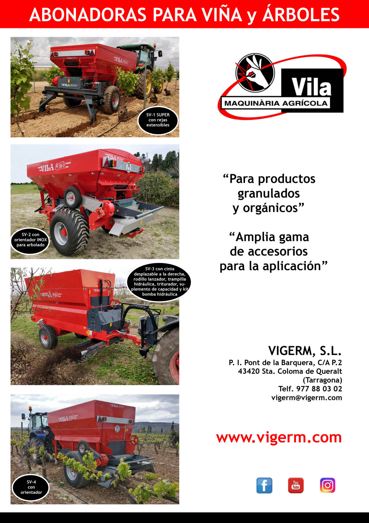 Abonadoras para viña y árboles