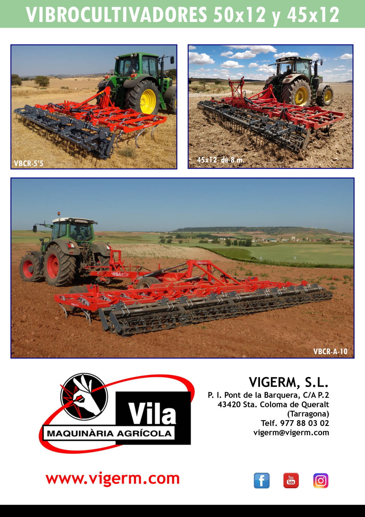 Vibrocultivador 50x12 y 45x12