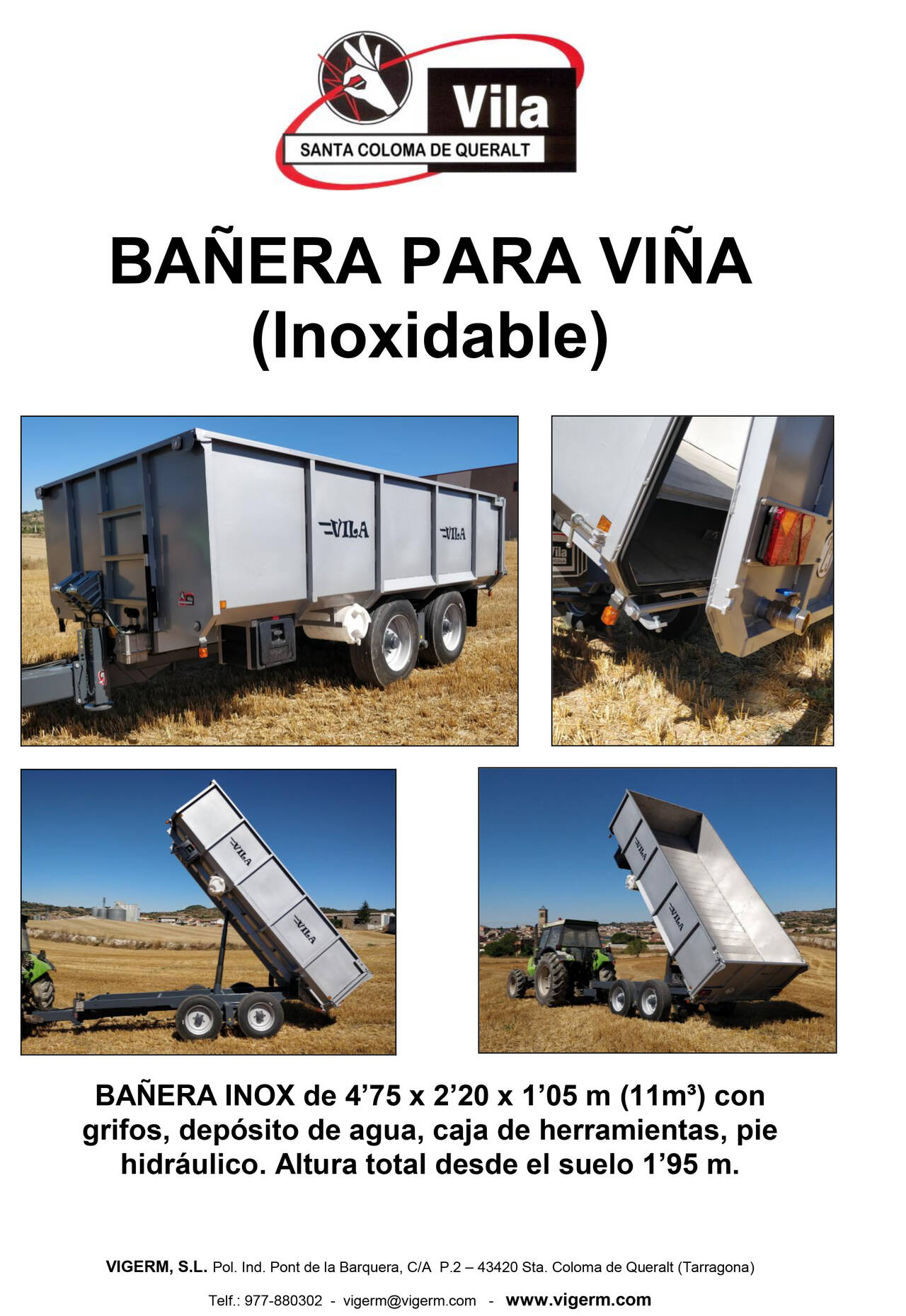 Bañera para viña
