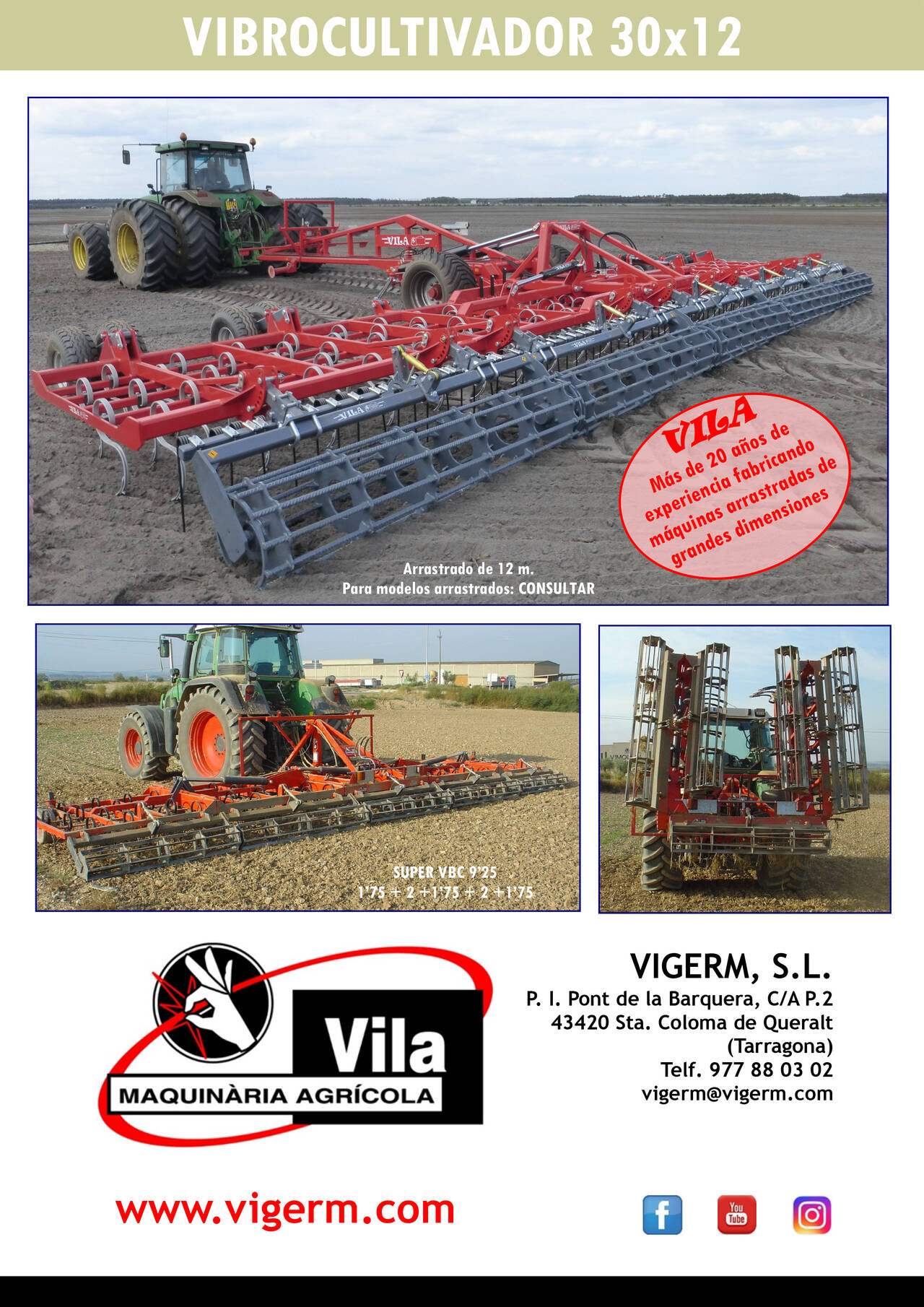Vibrocultivador 30x12