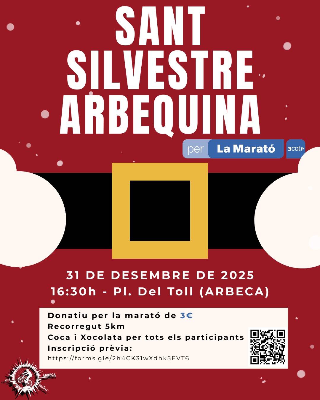 Plaça del Toll. SANT SILVESTRE ARBEQUINA per La Marató de 3CAT
