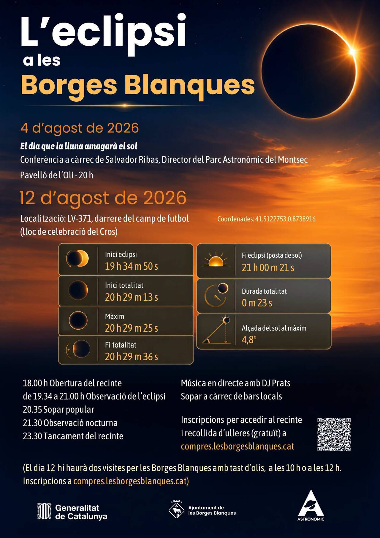 Visita l’Espai Macià durant l’eclipsi - Les Borges Blanques