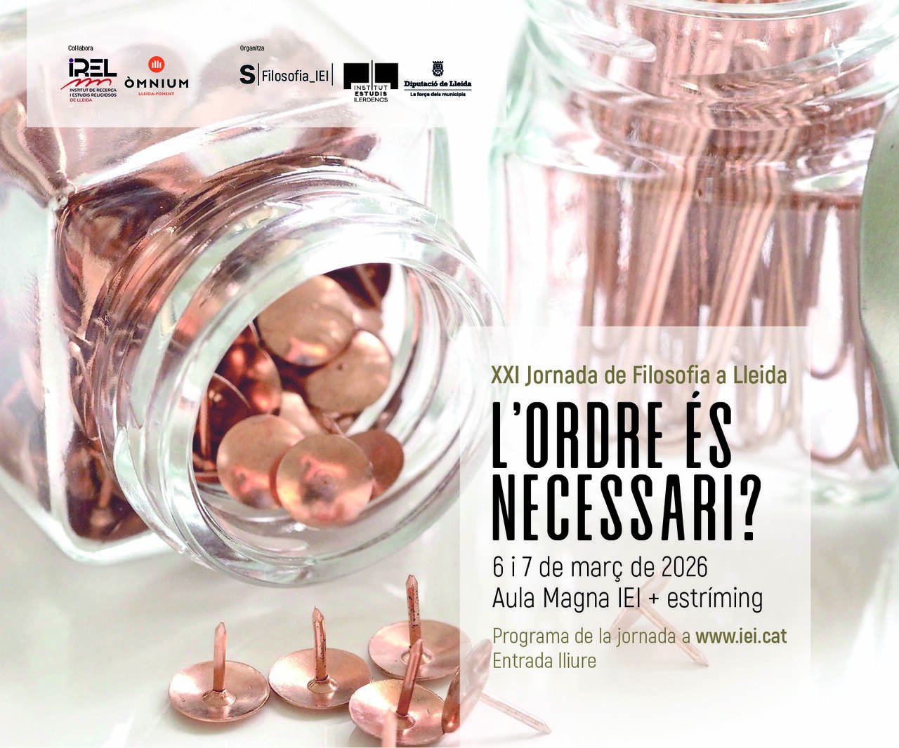 XXI Jornada de filosofia a Lleida. L’ordre és necessari?