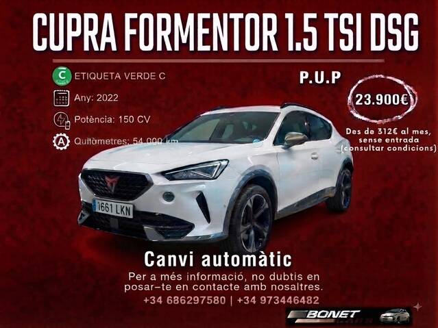 CUPRA Formentor 1.5 TSI 110kW 150 CV DSG