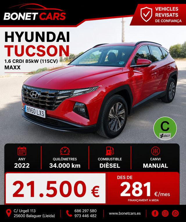 HYUNDAI TUCSON 1.6 CRDI 85 KW 115CV Maxx Safe