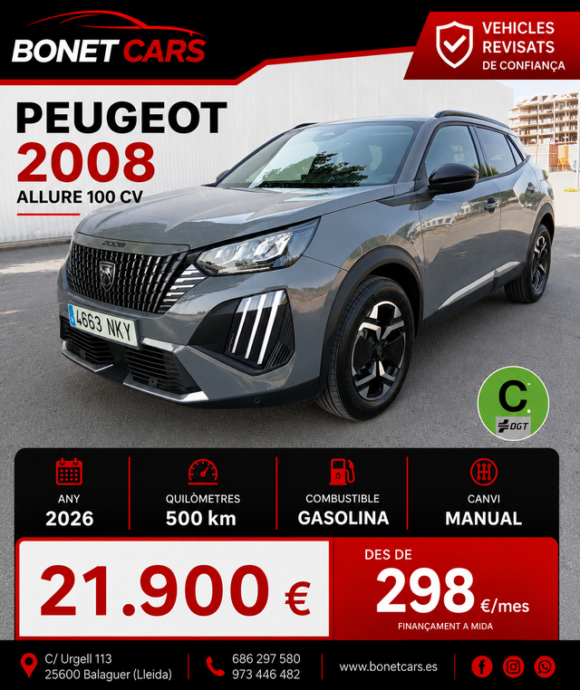 PEUGEOT 2008 Allure Turbo 100 SS 6 Vel MAN