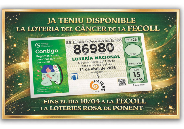 11 de abril, Sorteo contra el Cáncer: 86.980, el número del Aplec