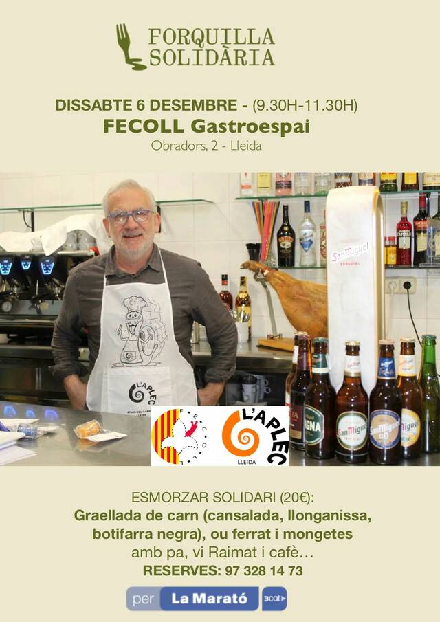 Esmorzar de Forquilla Solidària, dissabte 6 de desembre, a la Fecoll