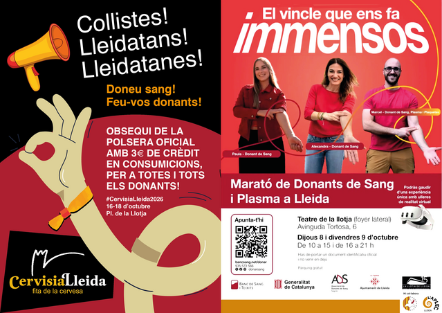Polsera oficial amb 3€ de crèdit a CervisiaLleida per a tots els donants de la Marató de Sang