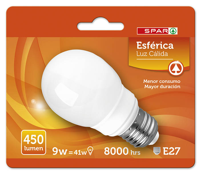 LMP SPAR AHO ESFERICA 9W E27 CAL  BL1