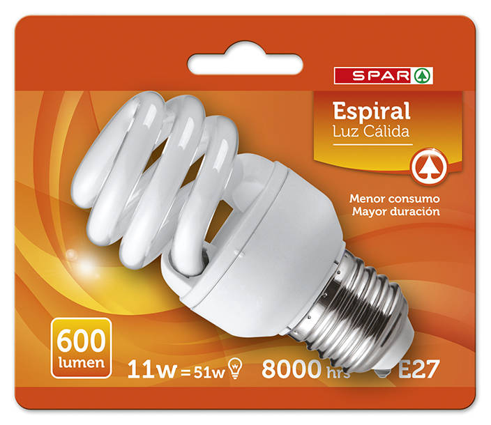 LMP SPAR AHO ESPIRAL 11W E27 CAL BL1