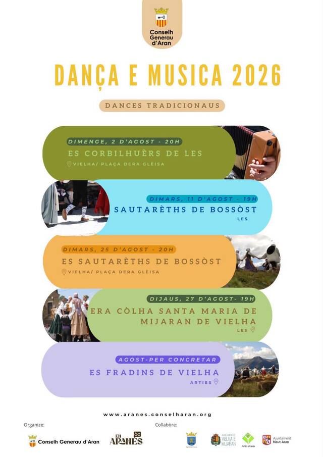 Aguest mes d'agost era musica e es dances tradicionaus tornen a èster protagonistes damb ua naua edicion de Dança e Musica 2026