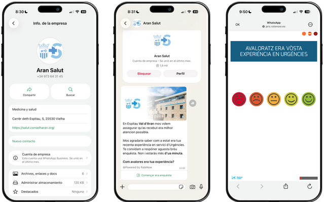 Aran Salut met en marcha er enviament d’enquèstes de satisfaccion des pacients der Espitau Val d’Aran mejançant WhatsApp