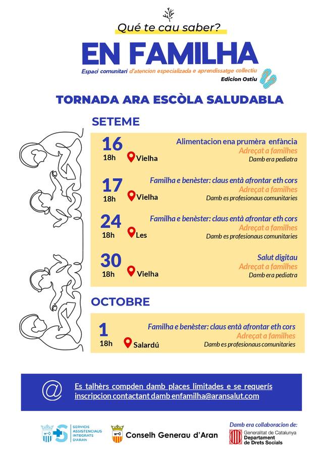 Cicle “Tornada saludabla ara escòla” d’En Familha, des Servicis Assistenciaus Integrats d’Aran