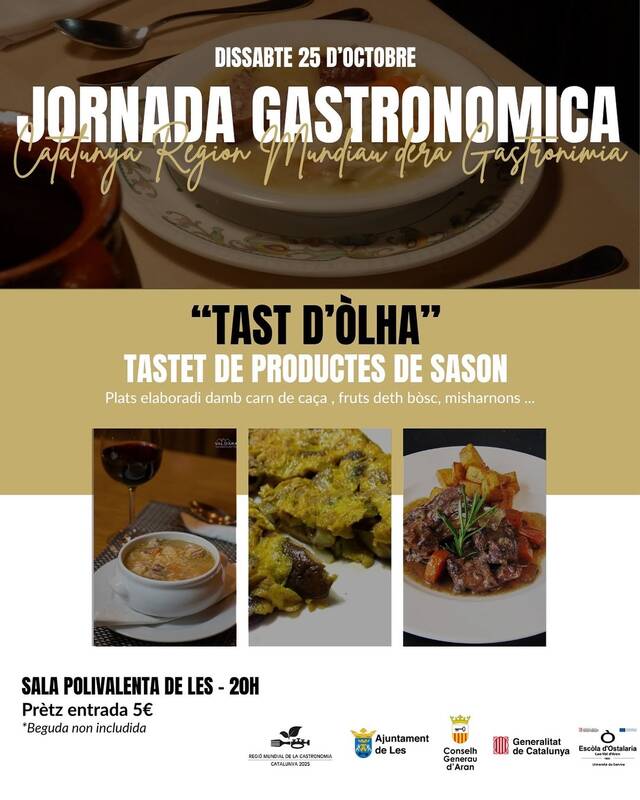 Eth pròplèu dissabte 25 d’octobre Les acuelh ua jornada gastronomica organizada per Ajuntament de Les