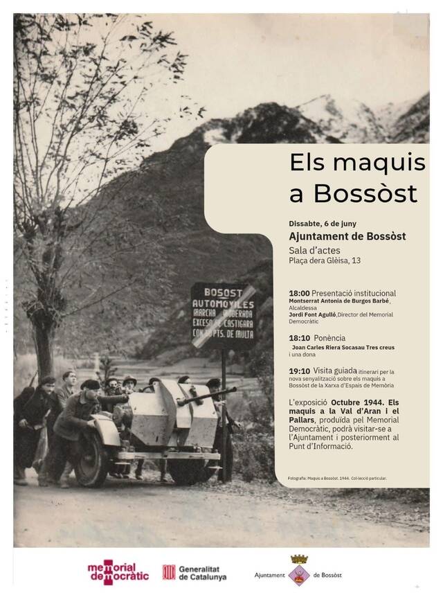 Jornada “Es Maquis en Bossòst” qu’aurà lòc eth 6 de junh
