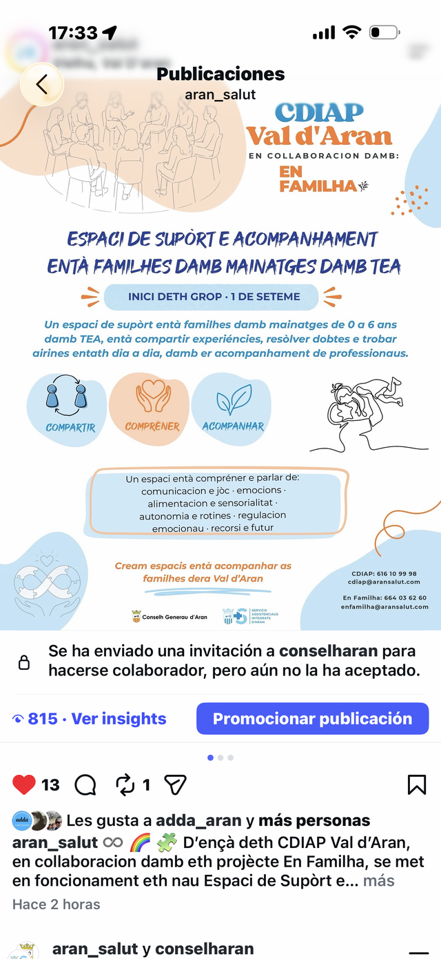 Nau Espaci de Supòrt e Acompanhament entà Familhes damb Mainatges damb TEA