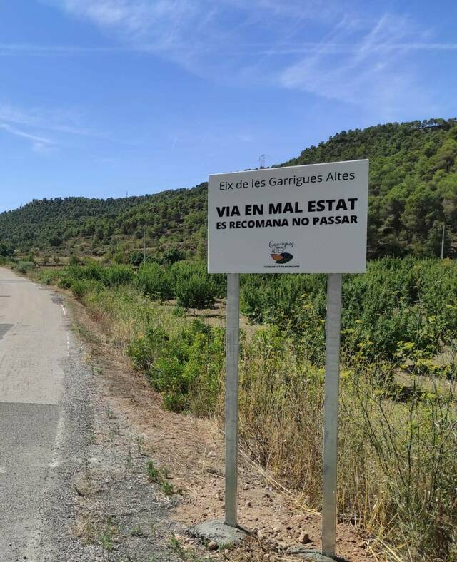 El pressupost del Govern inclou millorar la xarxa viària de les Garrigues Altes