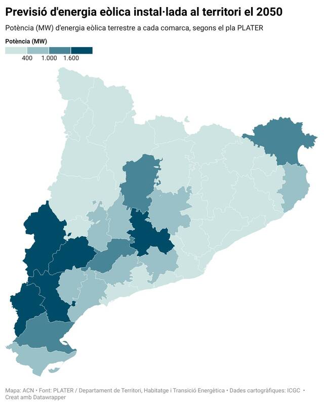 El Segrià i les Garrigues, les comarques on el Govern vol instal·lar més renovables