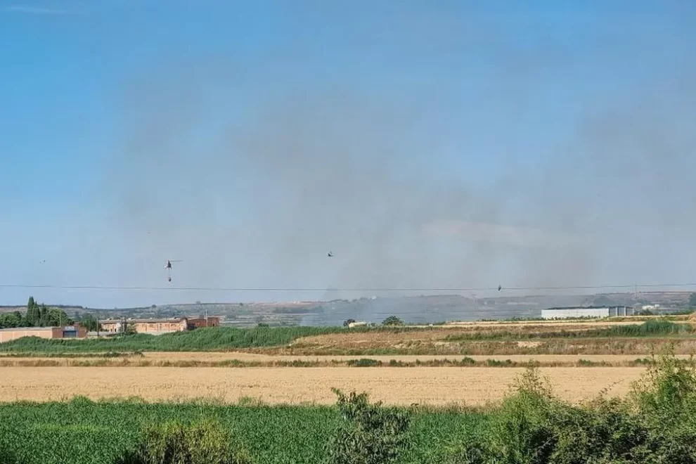 Foc de vegetació agrícola a Juneda