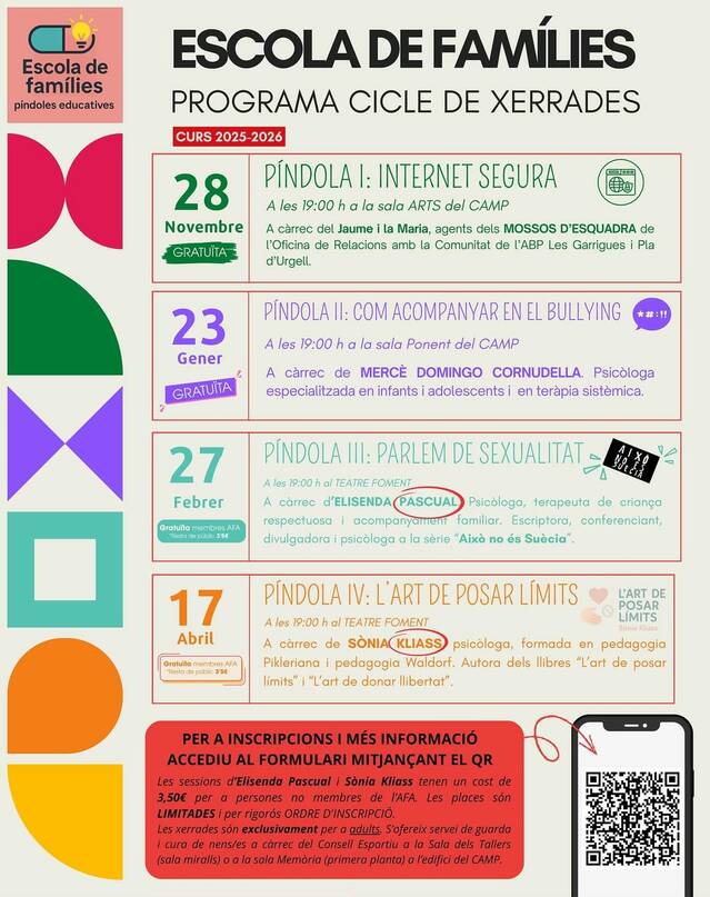 Nou programa de l'Escola de Famílies de Juneda