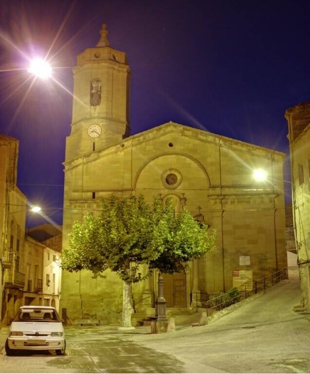 Obres a la façana de l’església del Soleràs