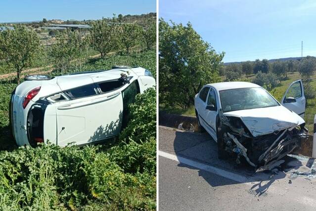 Una ferida en un accident múltiple a l'N-240 a Les Borges Blanques