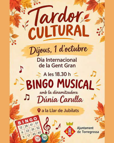 Activitats culturals de tardor a Torregrossa
