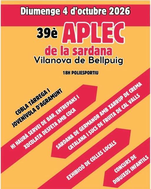 Cobla Tàrrega i la Jovenívola d’Agramunt a l’Aplec de Vilanova de Bellpuig